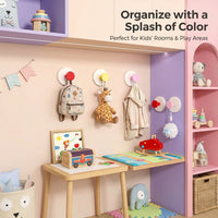 Kitchen Hook for Organization with a Single in a Vibrant Pink Color, Heavy Duty Suction Cup for Students in a Cartoon Style