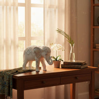 Resin Elephant Figurine Handmade Standing Elephant Statue Gift Idea for Desktop