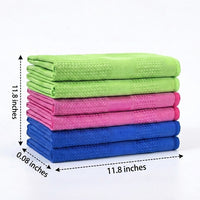Weave Microfibre Cloth and Dish Cloths, Absorbent Microfiber Towel with Locked Border, Glass, Bathroom and Vehicles, Reusable