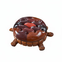 Tortoise-Shaped Ottoman Multi-Functional Upholstered Footrest Padded Seat Carved Base for Adults, Awayice Workers, Entryway