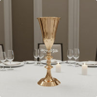 Gold Trumpet Vase Electroplated Trumpet Vase Large Capacity for Wedding, Hotel