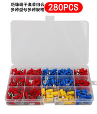 280PCS Cold-Pressed Insulated Steel Copper-Plated Wire Connector Terminal Kit in Box