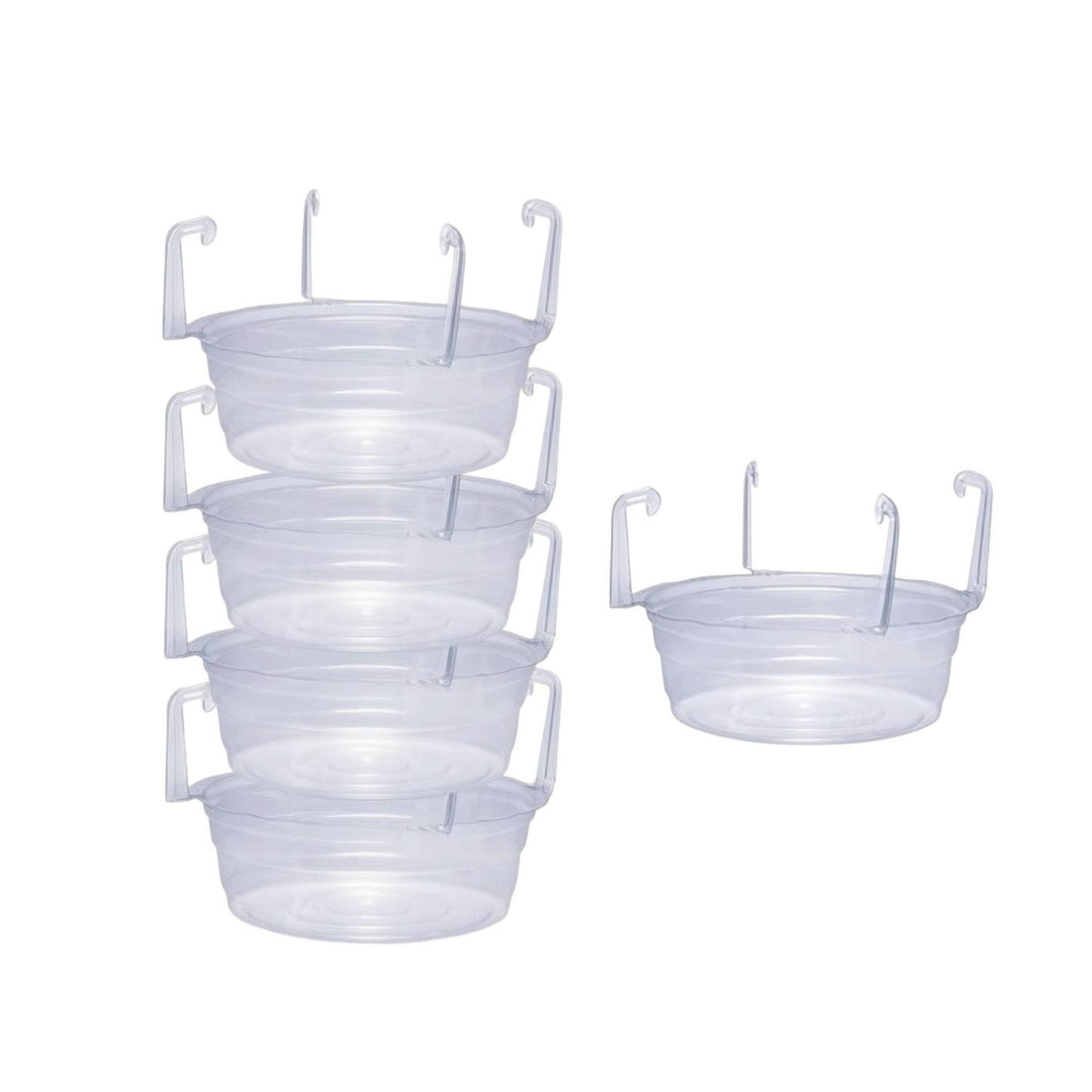5 Pieces Hanging Plant Water Catcher Tray Lightweight Planter Saucer with Hooks