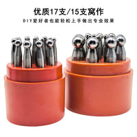 Metal Forming Dapping Set with Punches and Anvil - Square and Round Anvil