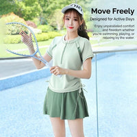 Swimsuits for Women with Padded Bra Support, Modest Two Piece Swimming Costume for Girls, Durable Polyester for Water Sports