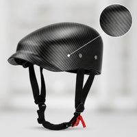 Motorcycle Half Helmet Retro Half Motorcycle Helmet Carbon Fiber Pattern Quick-Release for Motorcyclists, Motorcycling