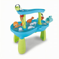 Two-Tier Water Table with Accessories Molded Water Play Table Raised Activity Playset Child-Friendly for Preschoolers