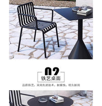 现代户外铁艺桌椅套装奶茶店咖啡厅桌椅组合阳台别墅休闲洽谈桌椅 扶手椅