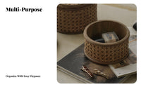 Lidded Storage Container With Lid Lidded Wicker Case particlesproof Vintage design for Students, Homeowners