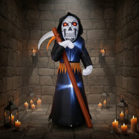 Outdoor Grim Reaper with Harvesting Blade Hooded Grim Reaper Decoration Tall Halloween Yard Display Freestanding for Homeowners, Party Hosts, Haunted House, Entrance