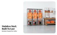 Stainless Steel Firefighter Uniform Stand Quick Access Design Firefighter Turnout Gear Rack Heavy-Duty Construction Double-Sided Emergency Gear Rack