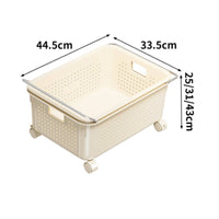 2 Pieces Under Sink Laundry Basket Wipe Clean Mobile Clothes Hamper Sturdy Frame