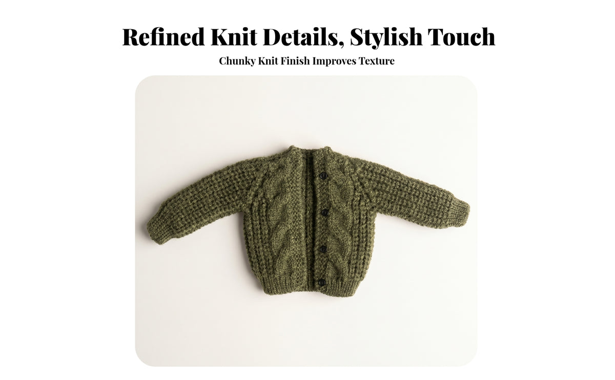 Button up Knit Cardigan Cropped Cable Knit Cardigan Miniature 1 Piece