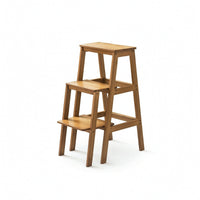 A-Shaped Step Stool Freestanding Wooden Step Stool Space-Saving Household for Seniors, Closet