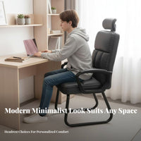 High-Back Sled Base Chair Comfortable for Long Sitting Sled Base Armchair