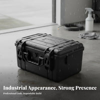 Portable Plastic Tool Case Lockable Sturdy-Duty Tool Box Waterproof Safety Case Crushproof Secure for Technicians, Travel
