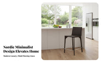 Modern Design Upholstered High Stool Minimalist Design Bar Chair Built-in Footrest Counter Seating Long-Lasting Construction for Homeowners, Interior Designers, Business Owners, Kitchen Island, Cafe, Restaurant, Dining Room
