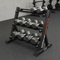 Commercial Grade 3 Tier Dumbbell Rack Space Saving Dumbbell Storage Rack Heavy Duty Tiered Weight Stand Easy Assembly for Home Gym