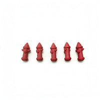 5 Pieces Street Fireplug Ornament Red Miniature Decoration Small Base