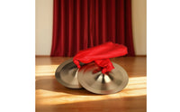 Hand Cymbals Polished with Red Ties Shiny Finger Cymbals for Artists, Ceremonies