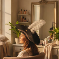 Pirate Hat with Feather Structured Pirate Costume Hat Elegant for Adults