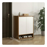 Shoe Storage Cabinet Large Capacity Shoe Organizer Entryway Cabinet Space-saving Furniture with Wood Grain Finish Suitable for Families Adults Hallway Balcony Mudroom
