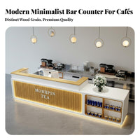 Tea Shop Front Counter Versatile Checkout Counter Sturdy Construction Retail Checkout Desk for Baristas, Business Owners, Restaurant, Boutique, Lobby