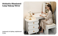 Vanity Set with Lighted Mirror Vanity Desk Dressing Table Storage Drawers Space-saving Design Suitable for Women Apartment Bedroom Walk-through Closet