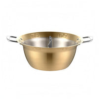 Split Hot Pot With Two Broths  Smooth  Finish Divided Stainless Steel Hot Pot Even Heating for Restaurant