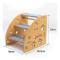 Wooden Pet Staircase Sturdy Pet Ramp Ladder Solid Wood Frame for Bed