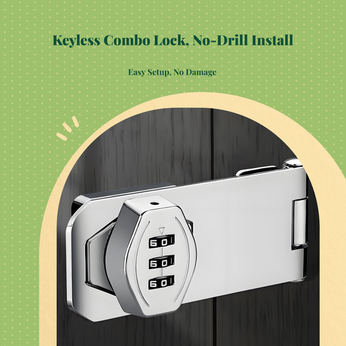 Combination Lock, Keyless Cabinet Lock, Drawer Security Lock, Easy Installation, Childproof, Furniture Safety