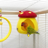 Parrot Toys 7 Pack with Cage Decor, PLA Material Bird Cage Hideaway and Swing Ladder, Indoor Enrichment for Small Parakeets Boredom Climbing
