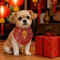 Pet Chinese New Year Tang Suit Cloak for Dogs and Cats - Teddy, Bichon, Wedding Attire, Neck Scarf, Hanfu Style