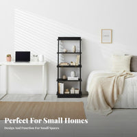 Foldable Ladder Shelf Vintage and Design Book Display Shelf Folding Design Space-Saving for Renters, Homeowners, Living Room