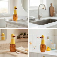 Duck-Shaped Foaming Soap Dispenser Press-Style Foaming Hand Soap Dispenser Countertop Transparent for Children, Toddlers, Bathroom, Kitchen