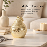 Home Decoration Ceramic Storage Jars with Lids for Coffee Table Display, Gold Electroplated Fruit Shaped Porcelain for Kitchen Countertop