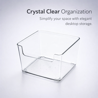 Clear Acrylic Desktop Storage Box Organiser, Rectangular for Desk Bathroom Makeup Organizer