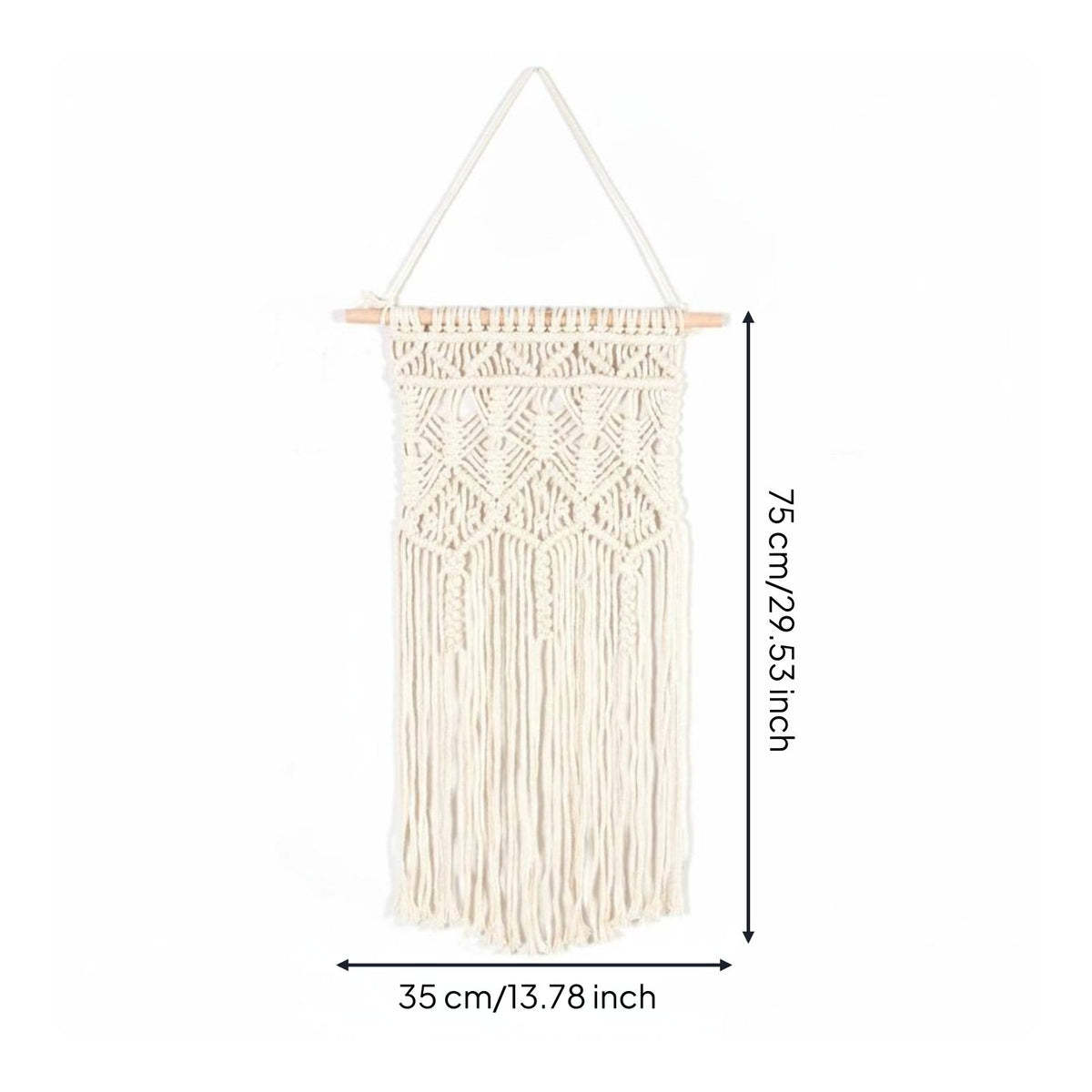 Woven Tapestry Wall Hanging Easy to Hang Cotton Cord Wall Hanging Tassel Fringe