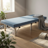 Foldable Bed Folding Bed Frame Dense-Cushion Foam Rest Furniture for Guest Accommodation