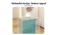 Transparent Waterfall Table Minimalist Design Nightstand Space-Saving for Office