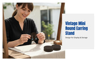 Vintage Mini Round Jewelry Display Stand, Earring Card Holder, Market Stall Organizer, Photo Prop