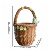 Artificial Vine Basket Handwoven Look Outdoor Decor Farmhouse Design for Balcony