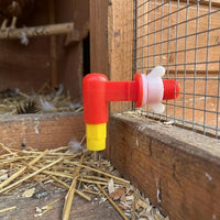 Spout Drinker for Chickens with Steel Ball Valve, Click-in Automatic Water Spout, Watertight Quail Drinker for Farm Fowl
