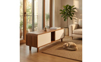 Low Profile Media Console Rounded Edges Low Tv Stand Environmental Screen Display Cabinet
