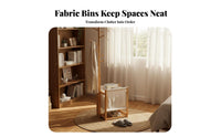 Coat Rack with Laundry Hamper Space-Saving Clothing Stand Detachable Basket