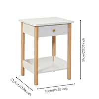 Nightstand with Drawers Nordic Wooden Nightstand Bottom Shelf Small Storage Table for Living Room