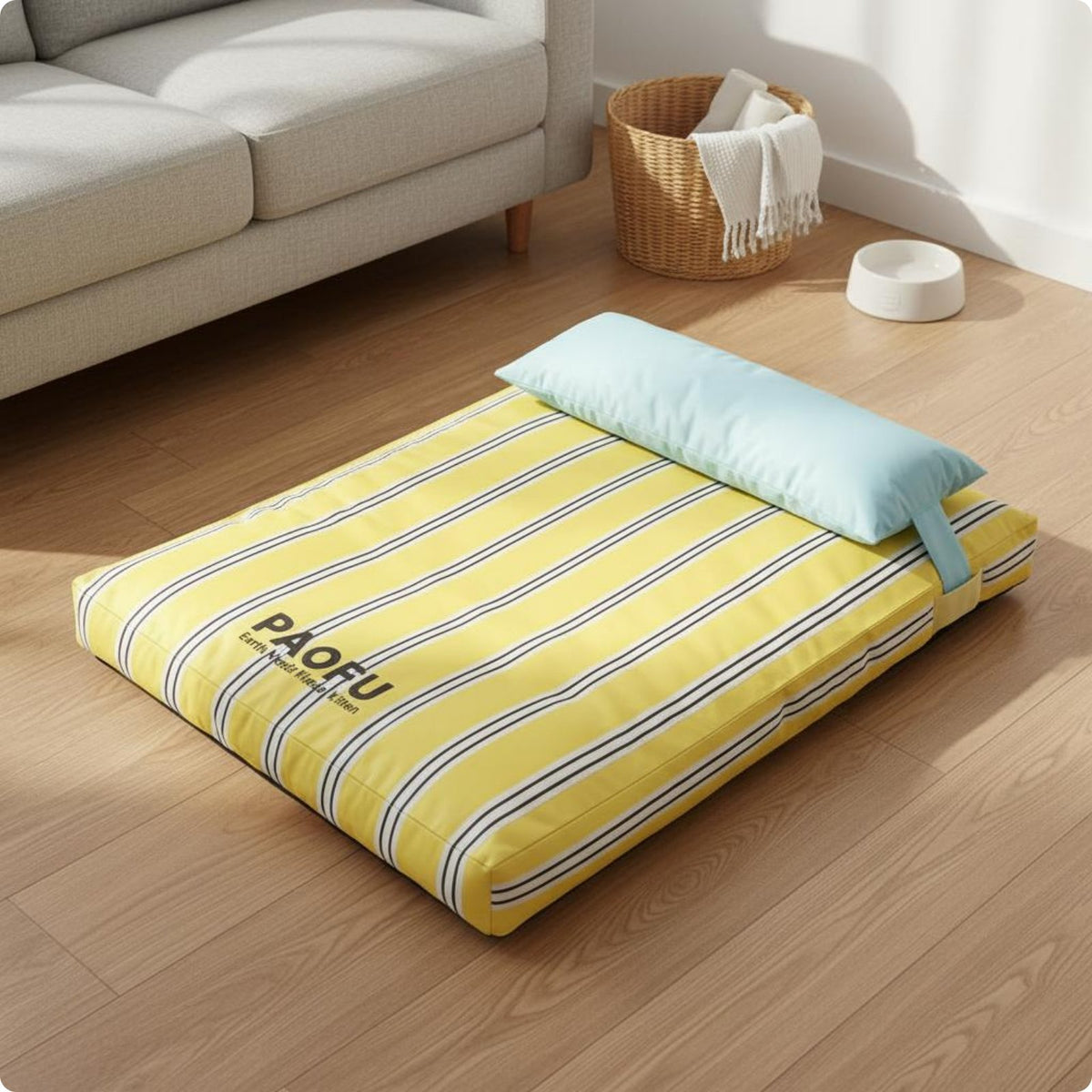 Pet Bed with Pillow Removable Cover Sofa Pet Bed Cushioned Support for Indoor