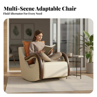 Upholstered Rocking Chair Comfortable Upholstered Highspine reclining chair Reclining Function Indoor Furniture for Parents, Living Room, Bedroom, study corner