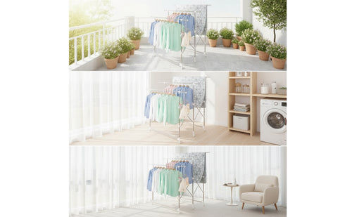 Telescoping Clothes Drying Rack with Wheels Foldable Laundry Drying Rack with Hooks Expandable Sturdy for Balcony