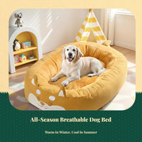 Plush dog bed with removable cover